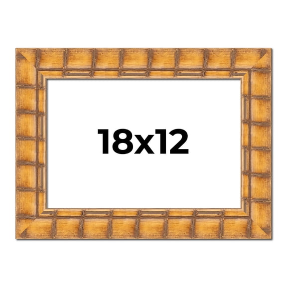 18x12 Frame Beige Real Wood Picture Frame Width 3 Inches Interior Frame Depth 0.5 Inches Natural