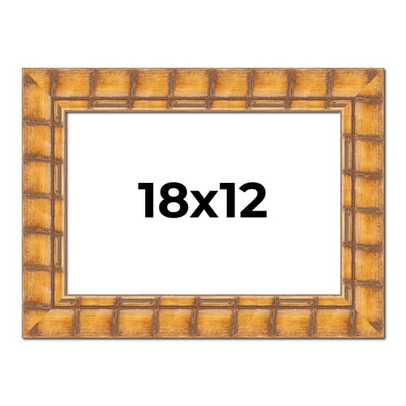 18x12 Frame Beige Real Wood Picture Frame Width 3 Inches Interior Frame Depth 0.5 Inches Natural