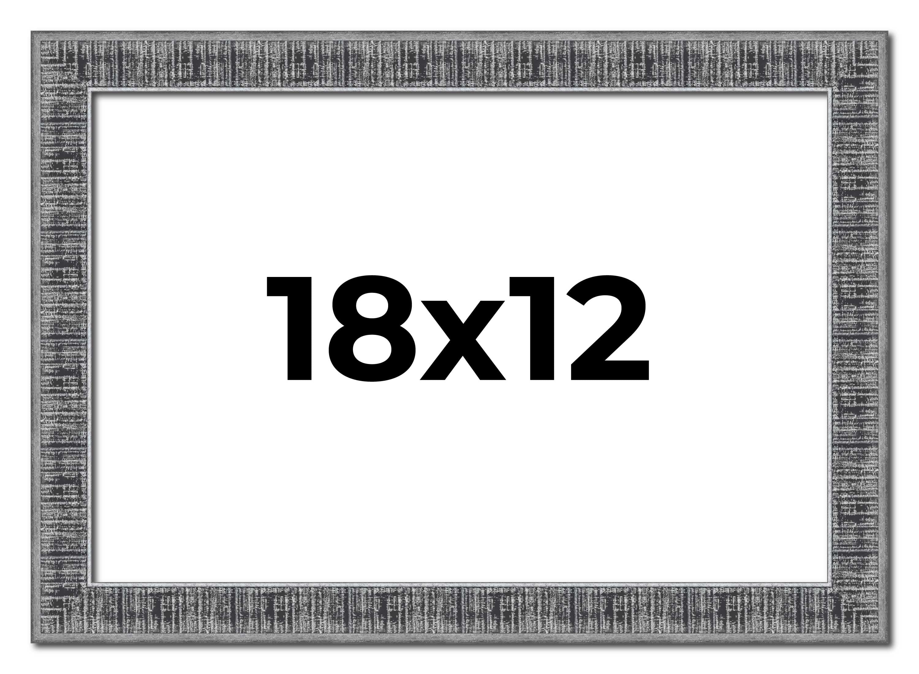 18x12 Frame Silver Black Rustic Sonoma Solid Wood Picture Frame 1.5 Inch Moulding Width Walmart
