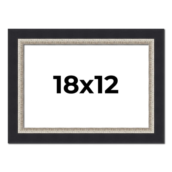 18x12 Frame Black Real Wood Picture Frame Width 2.25 Inches | Interior Frame Depth 0.5 Inches |
