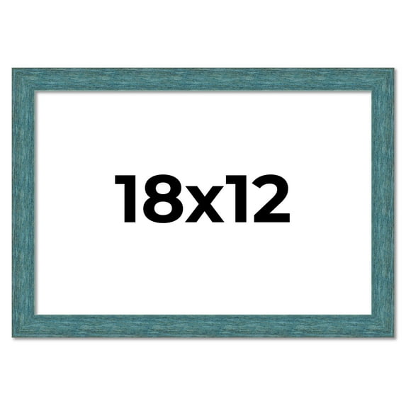 18x12 Frame Blue Rustic Barnwood Solid Wood Picture Frame Width 1.25 Inches | Interior Depth 0.5