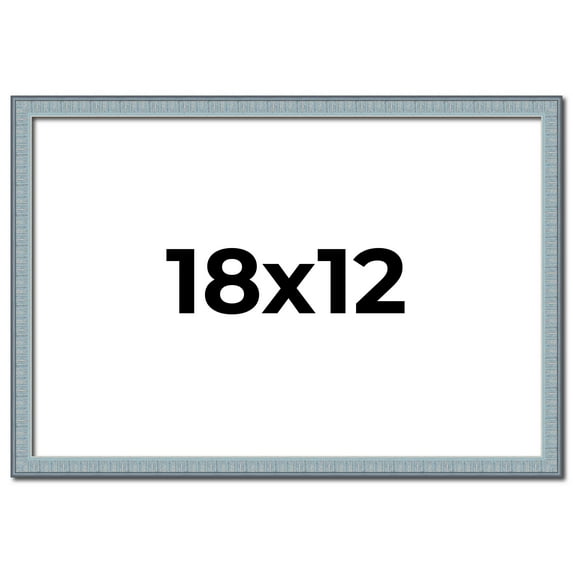 18x12 Frame Blue Scuffed Farm Board Solid Wood Picture Frame Width 0.75 Inches | Interior Depth 0.5