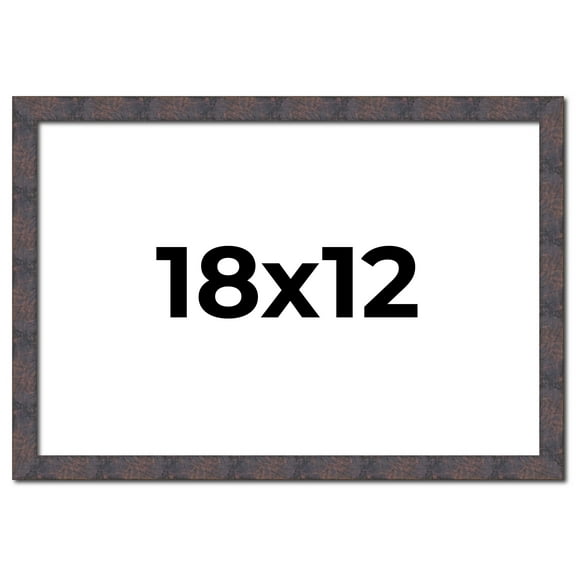 18x12 Frame Brown Rustic Lacquered Walnut Solid Wood Picture Frame Width | 0.875 Inch Moulding