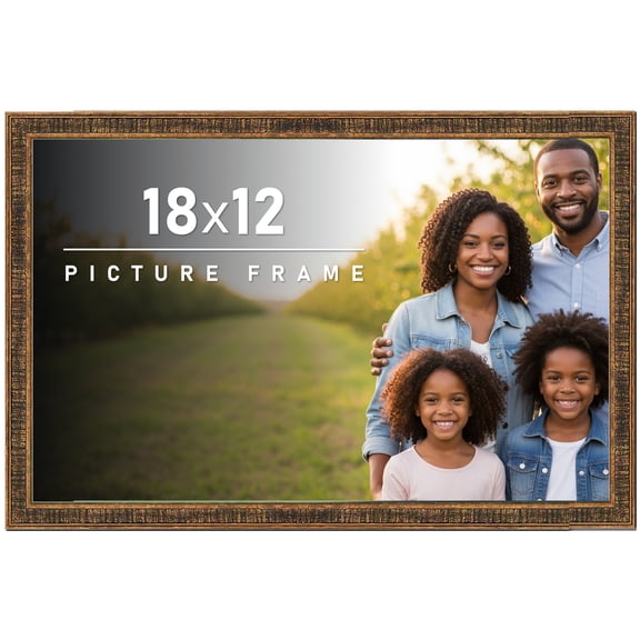 18x12 Frame Gold Picture Frame - Complete Modern Photo Frame Includes UV Acrylic Shatter Guard