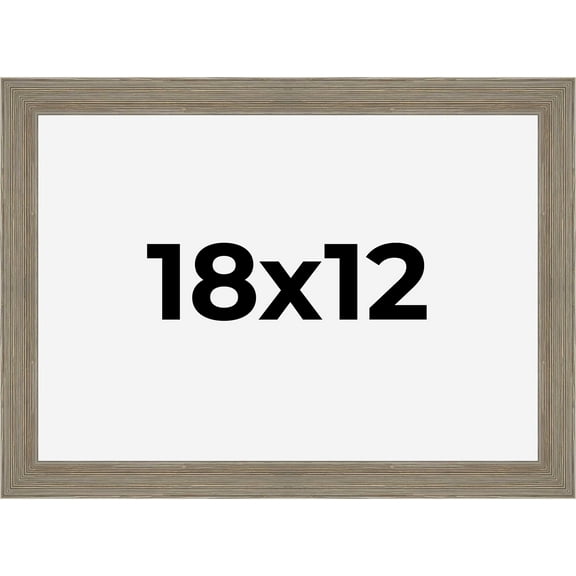 18x12 Frame Gray Barnwood Rustic Solid Wood Picture Frame | 1.5 Inch Moulding Width | Includes UV