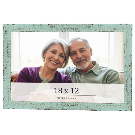 18x12 Frame Green Solid Wood Picture Frame Width 1.125 Inches | Interior Frame Depth 0.5 Inches |