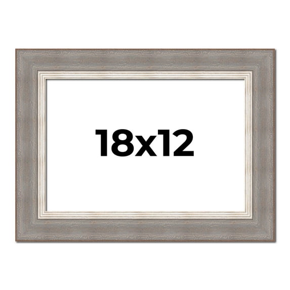 18x12 Frame Grey Real Wood Picture Frame Width 2.75 Inches | Interior Frame Depth 0.5 Inches |
