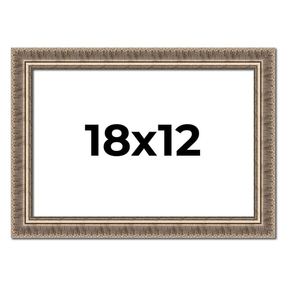 18x12 Frame Silver Harvest Ornate Solid Wood Picture Frame | 1.75 Inch Moulding Width |Mayflower