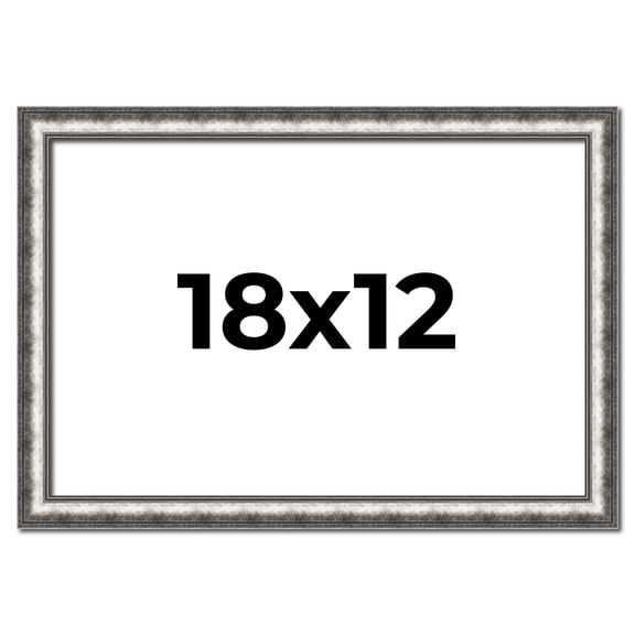 18x12 Frame Silver Real Wood Picture Frame Width 1.125 Inches | Interior Frame Depth 0.5 Inches |