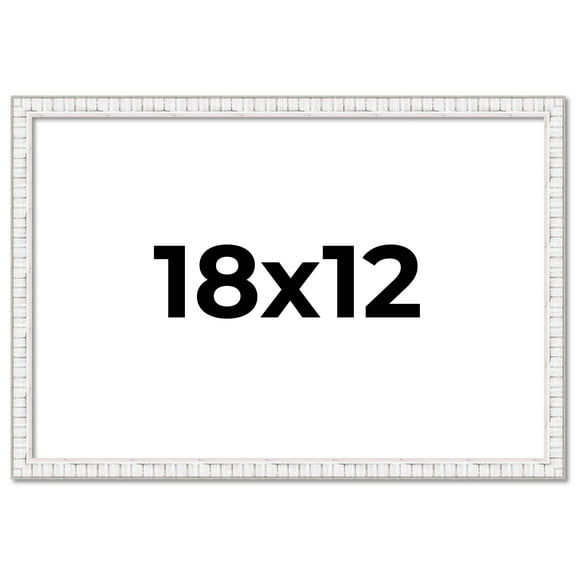 18x12 Frame White Real Wood Picture Frame Width 0.75 inches | Interior Frame Depth 0.5 inches |
