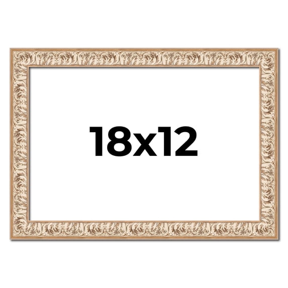 18x12 Frame White Real Wood Picture Frame Width 1.5 inches | Interior Frame Depth 0.5 inches |