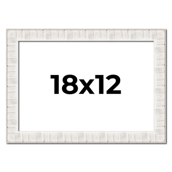 18x12 Frame White Sonoma Rustic Wood Picture Frame | 1.5 Inch Moulding Width | Complete with UV