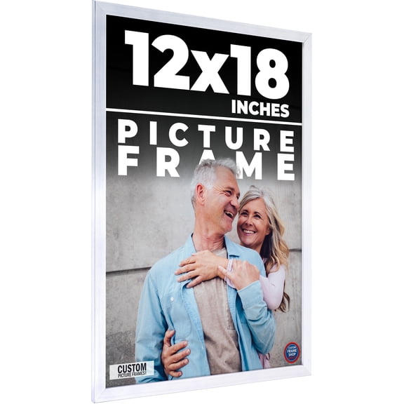 18x12 Silver Wood Picture Frame - UV Acrylic, Foam Board Backing, Hanging Hardware