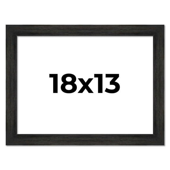 18x13 Black Rustic Wide Barnwood Picture Frame - UV Acrylic, Foam Board Backing, Hanging Hardware
