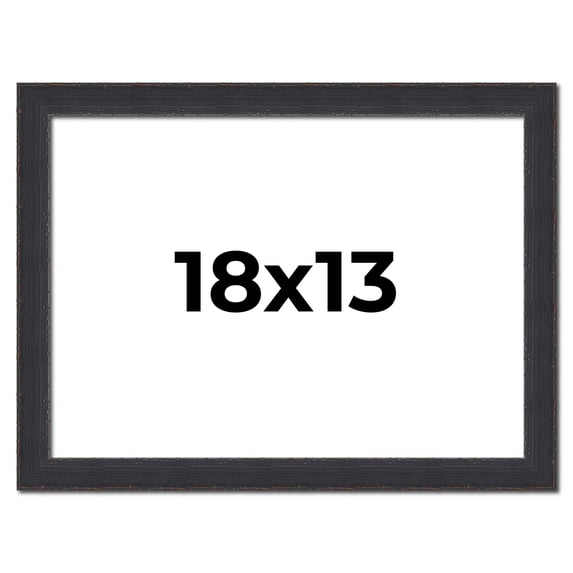 18x13 Frame Black Real Wood Picture Frame Width 1.25 Inches | Interior Frame Depth 0.5 Inches |