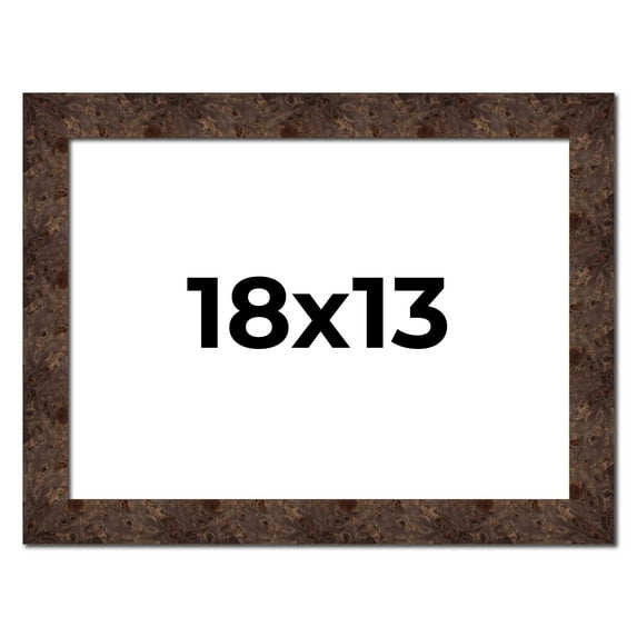 18x13 Frame Brown Burl Real Wood Picture Frame Width 1.625 Inches | Interior Frame Depth 0.5 Inches