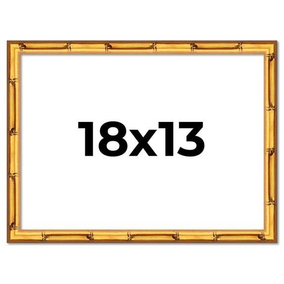 18x13 Frame Gold Bamboo Picture Frame - Complete Modern Photo Frame Includes UV Acrylic Shatter