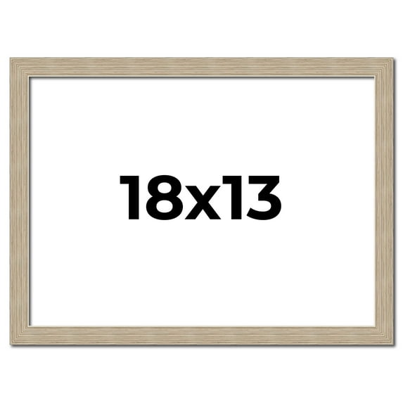 18x13 Frame Grey Solid Wood Picture Frame Width 1 Inches | Interior Frame Depth 0.5 Inches |
