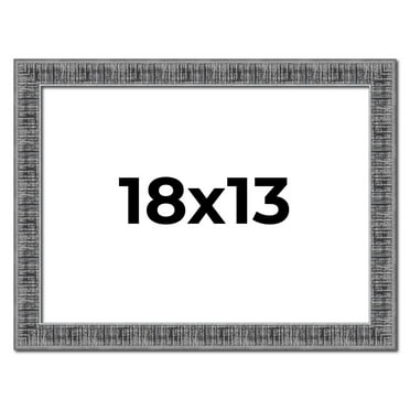 18x13 Frame Silver Black Rustic Sonoma Solid Wood Picture Frame | 1.5 Inch Moulding Width |