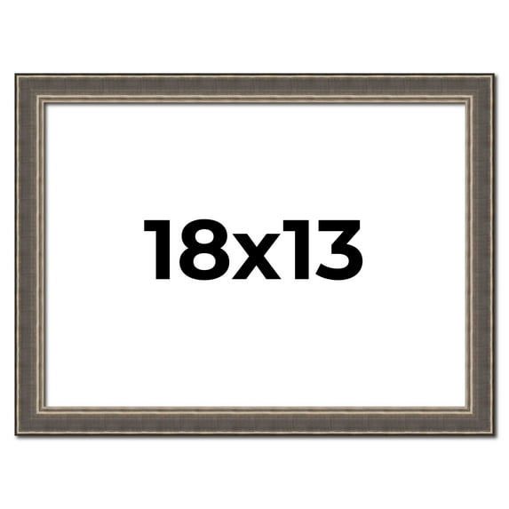 18x13 Frame Silver Real Wood Picture Frame Width 1.25 Inches | Interior Frame Depth 0.5 Inches |