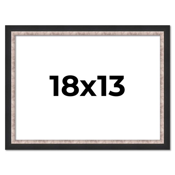 18x13 Frame Silver Real Wood Picture Frame Width 1.25 Inches | Interior Frame Depth 0.75 Inches |