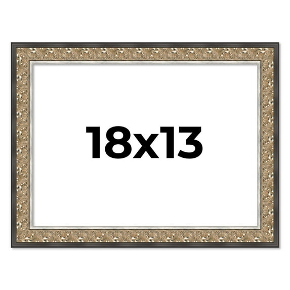 18x13 Frame Silver Real Wood Picture Frame Width 1.75 Inches | Interior Frame Depth 0.5 Inches |