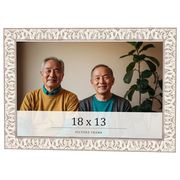 18x13 Frame White Real Wood Picture Frame Width 1.5 inches | Interior Frame Depth 0.5 inches |