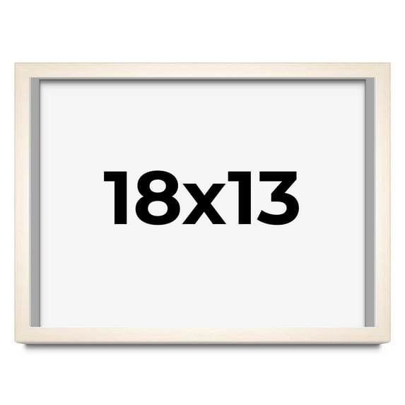 18x13 Shadow Box Cream of Wheat White Washed Display Frame | 0.875 Inches Deep Solid Wood Shadowbox