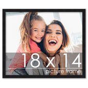 18x14 Black Wood Picture Frame - UV Acrylic, Foam Board Backing, Hanging Hardware