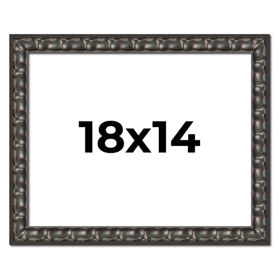 18x14 Frame Black-Brown Medieval Solid Wood Picture Frame | 1.5 Inch Moulding Width | Gotham