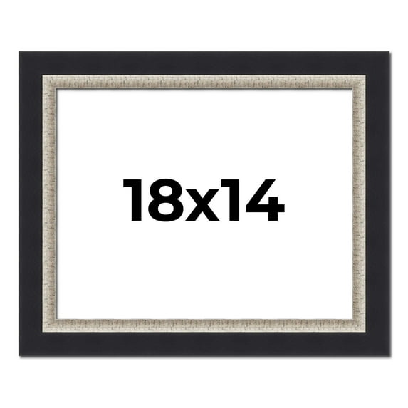 18x14 Frame Black Real Wood Picture Frame Width 2.25 Inches | Interior Frame Depth 0.5 Inches |