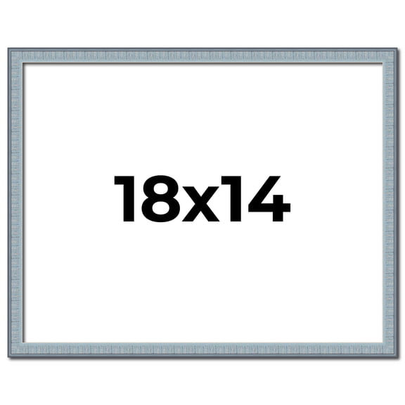 18x14 Frame Blue Scuffed Farm Board Solid Wood Picture Frame Width 0.75 Inches | Interior Depth 0.5