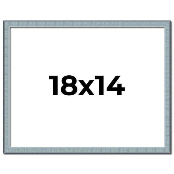 18x14 Frame Blue Scuffed Farm Board Solid Wood Picture Frame Width 0.75 Inches | Interior Depth 0.5