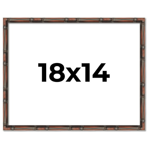 18x14 Frame Brown Bamboo with Dark Coffee/Walnut Finish | Solid Wood Picture Frame Width 0.75