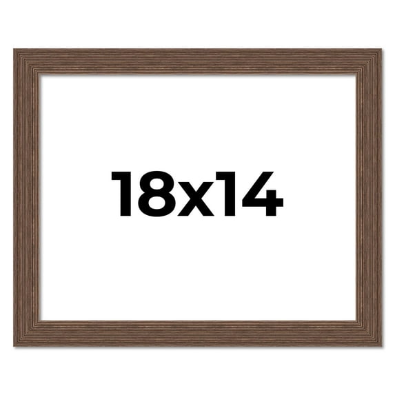 18x14 Frame Brown Farmhouse Solid Wood Picture Frame Width 1.5 Inches | Interior Frame Depth 0.5