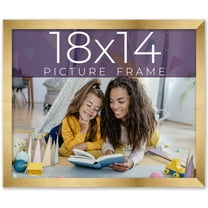 18x14 Frame Gold Bronze Solid Wood Picture Frame Width 0.75 Inches | Interior Frame Depth 0.5