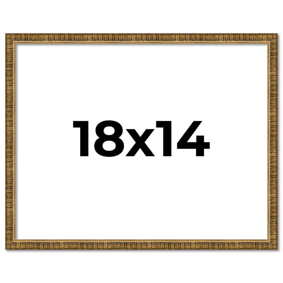 18x14 Frame Gold Kingsley Distressed Solid Wood Picture Frame Width 0.75 Inches | Interior Frame