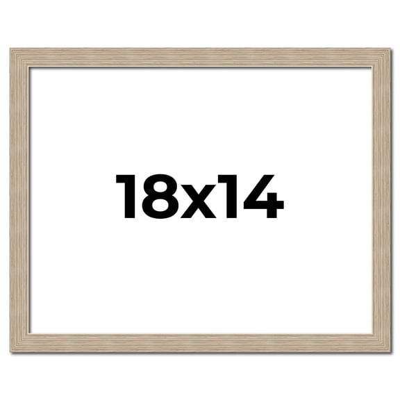 18x14 Frame Grey Solid Wood Picture Frame Width 1 Inches | Interior Frame Depth 0.5 Inches |