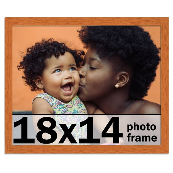 18x14 Frame Honey Pecan Brown Picture Frame - Modern Photo Frame Includes UV Acrylic Shatter Guard