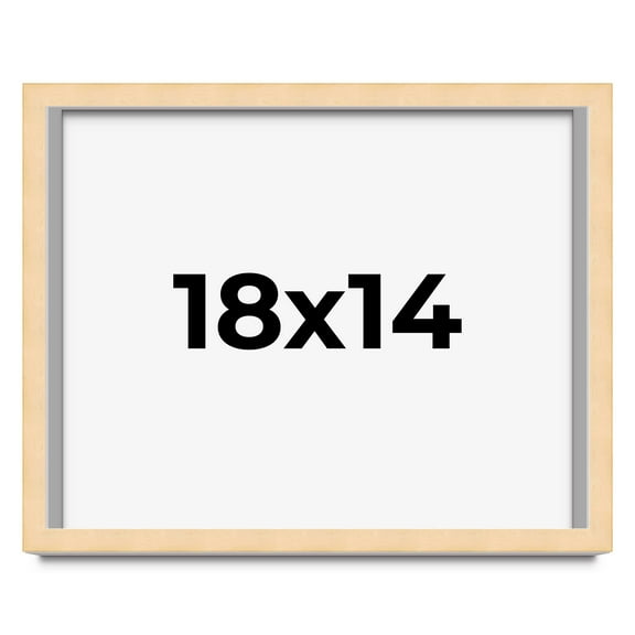 18x14 Frame Natural Wood Picture Frame | 0.75 Inch Moulding Width | with UV Acrylic Plexiglass,