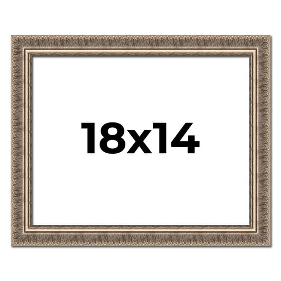 18x14 Frame Silver Harvest Ornate Solid Wood Picture Frame | 1.75 Inch Moulding Width |Mayflower