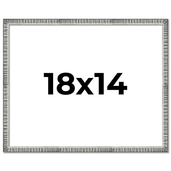 18x14 Frame Silver Picture Frame - Complete Modern Photo Frame Includes UV Acrylic Shatter Guard
