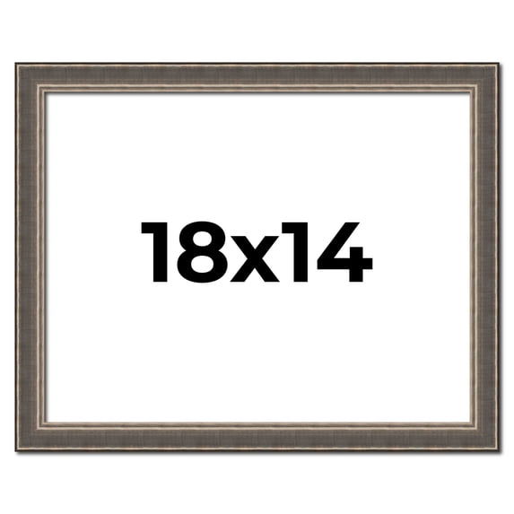 18x14 Frame Silver Real Wood Picture Frame Width 1.25 Inches | Interior Frame Depth 0.5 Inches |
