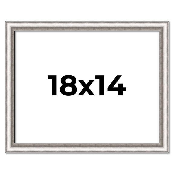 18x14 Frame Silver Real Wood Picture Frame Width 1.25 Inches | Interior Frame Depth 0.5 Inches |