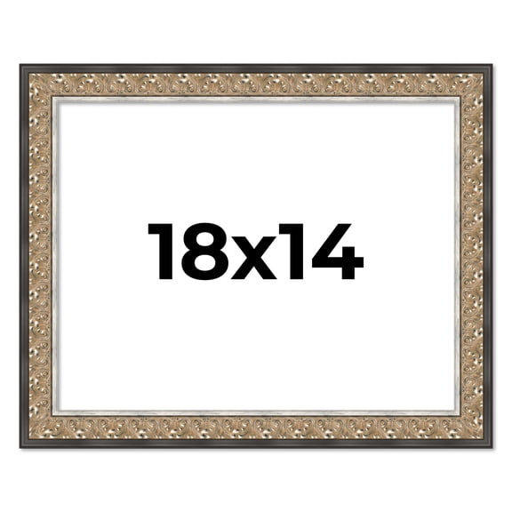 18x14 Frame Silver Real Wood Picture Frame Width 1.75 Inches | Interior Frame Depth 0.5 Inches |