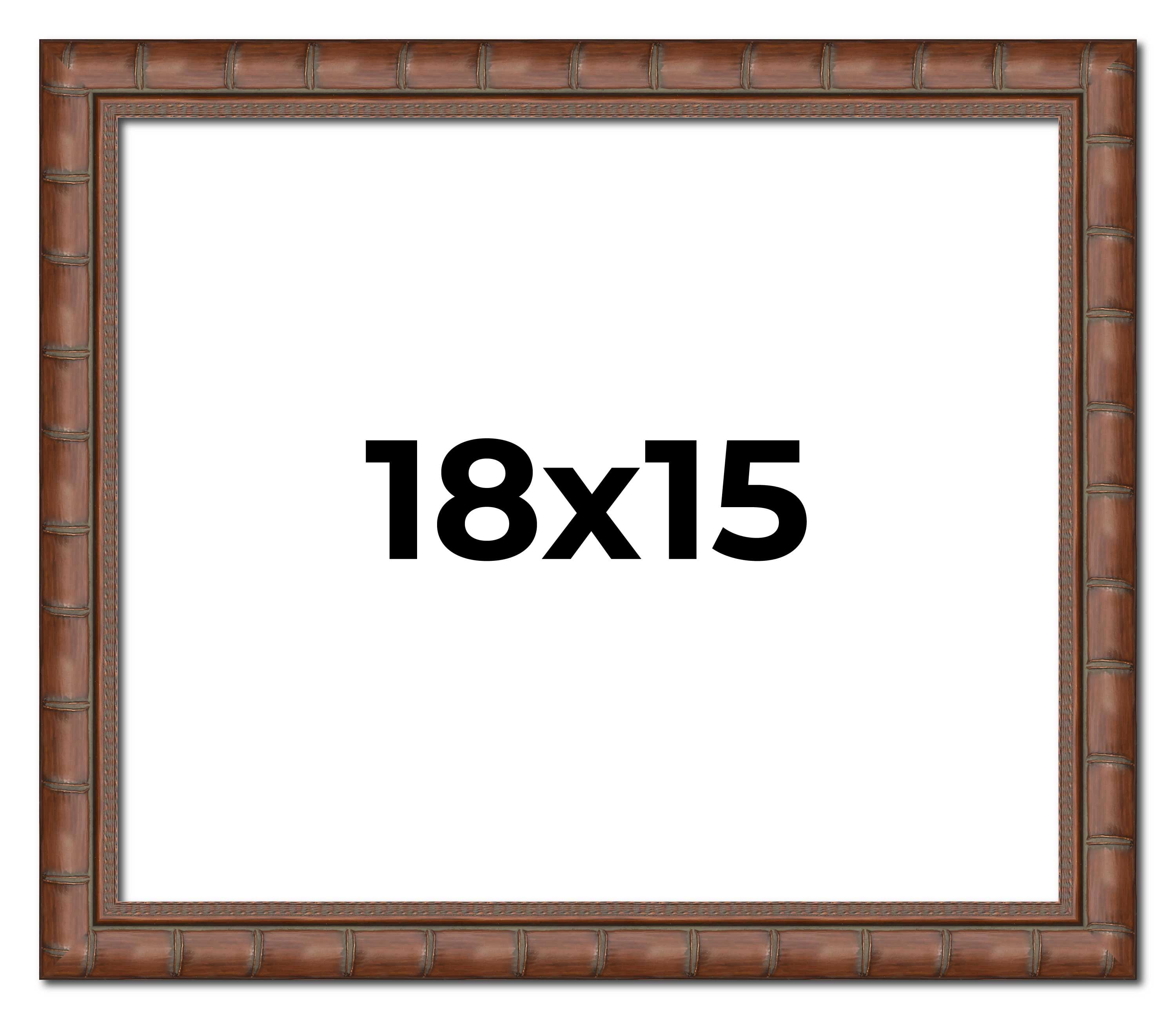 18x15 Dark Brown Bamboo Real Wood Picture Frame Width 1.5 inches ...