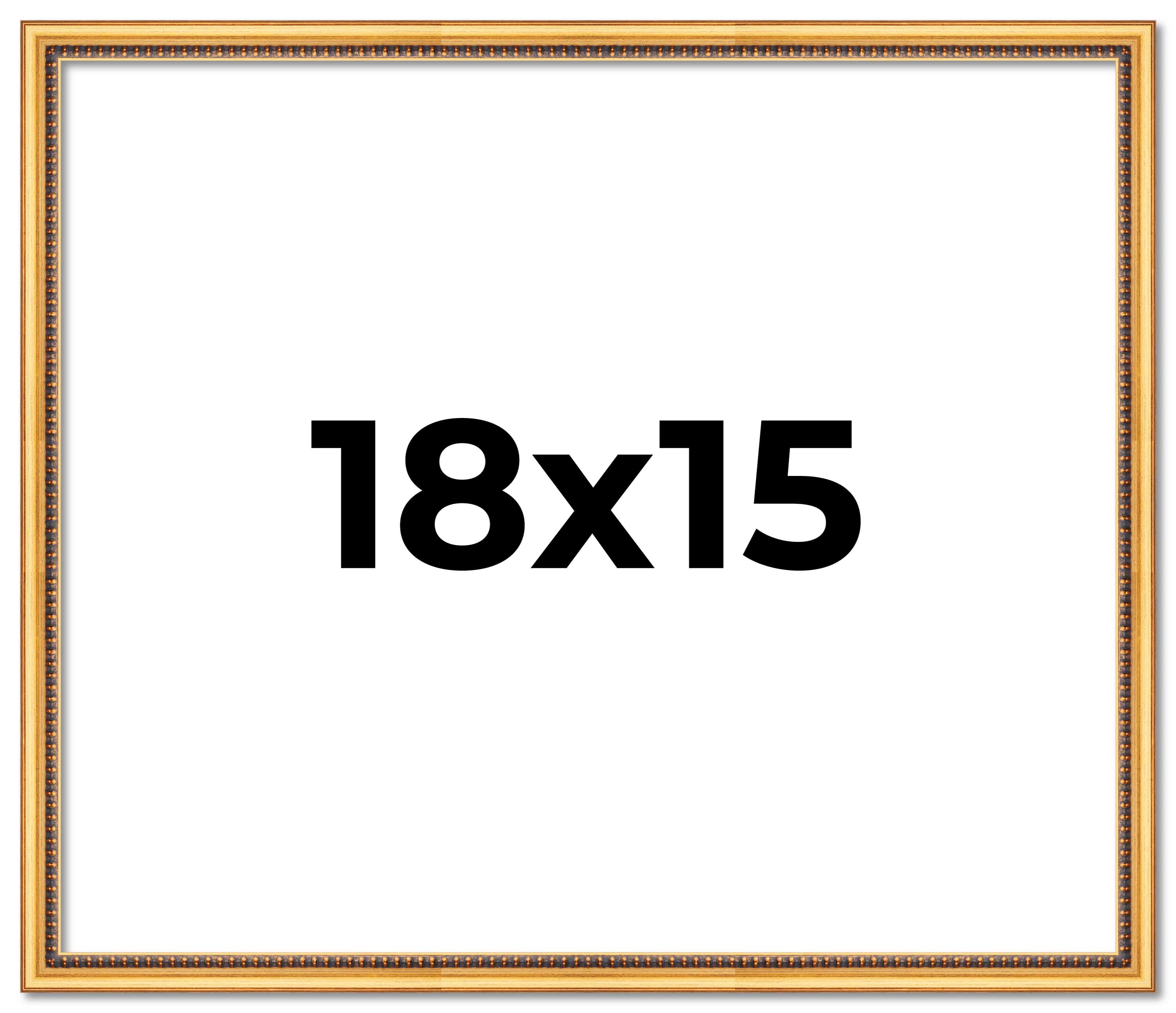 18x15 Frame Beaded Gold Solid Wood Picture Frame | 0.75 Inches Moulding ...