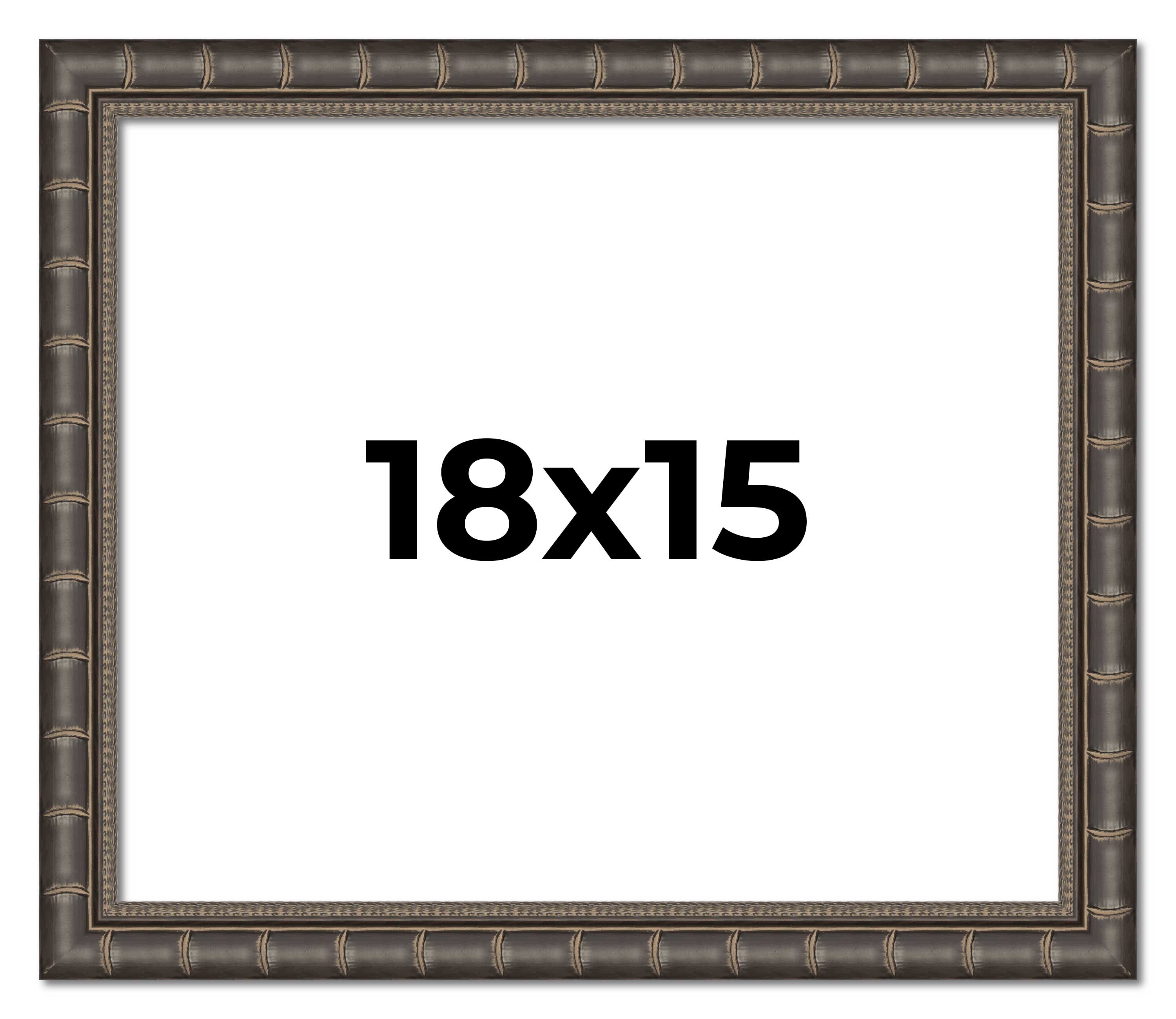 18x15 Frame Black Bamboo Solid Wood Picture Frame Width 1.5 Inches ...