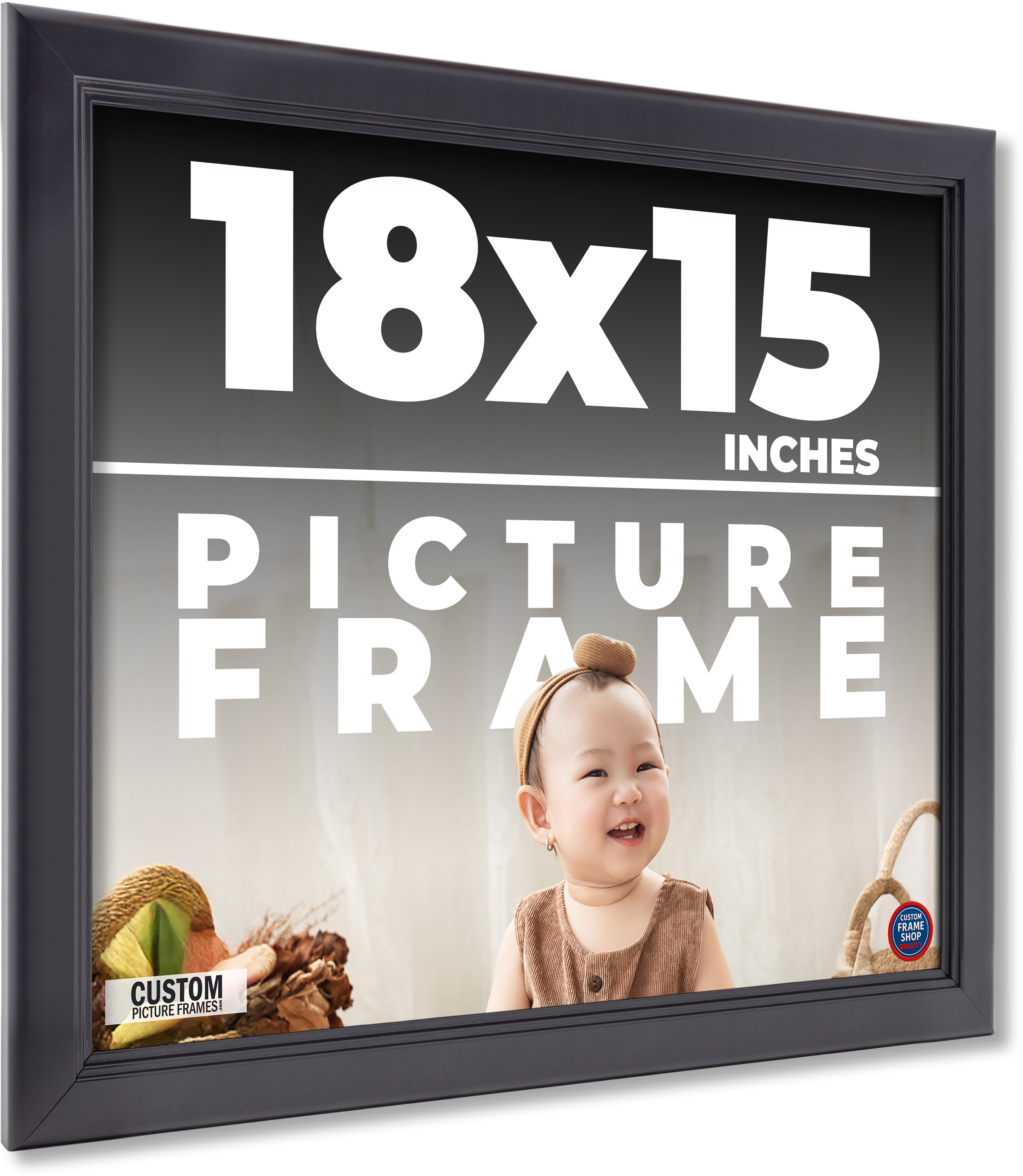 18x15 Frame Black Passaggi Solid Wood Picture Frame Width 1.5 Inches ...