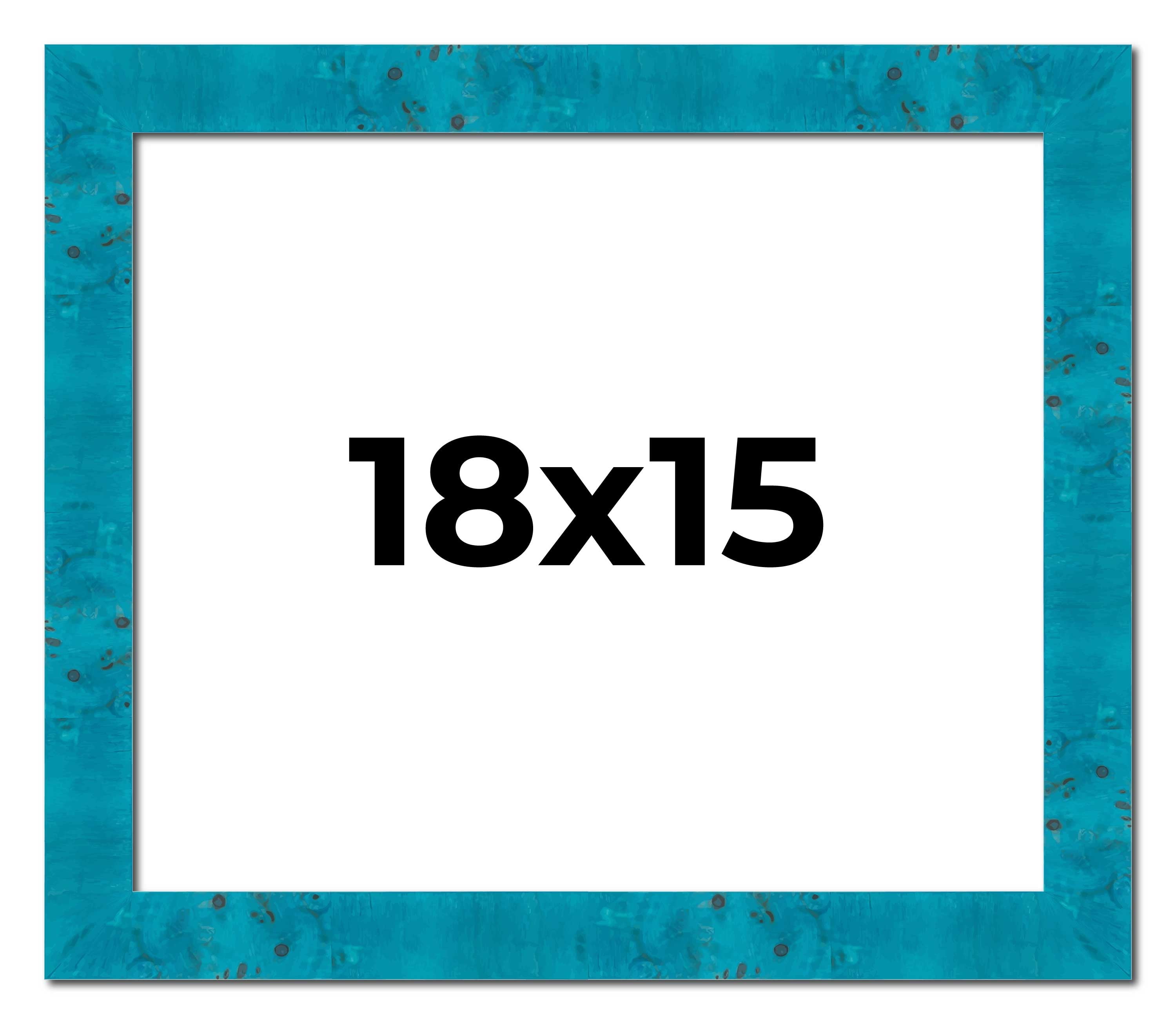 18x15 Frame Blue Teal Burl Wood Picture Frame | 1.75 Inch Moulding ...